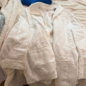 Chico’s White Linen Jacket size 2. Like new